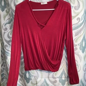 Long sleeve burgundy shirt